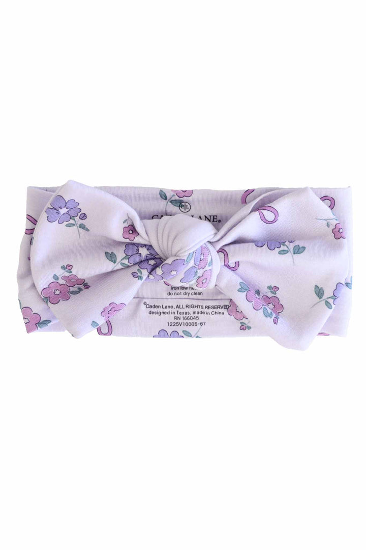ribbon and roses purple knit large bow headwrap for girls 