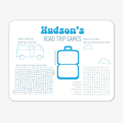 kids personalized whiteboard blue road trip games 