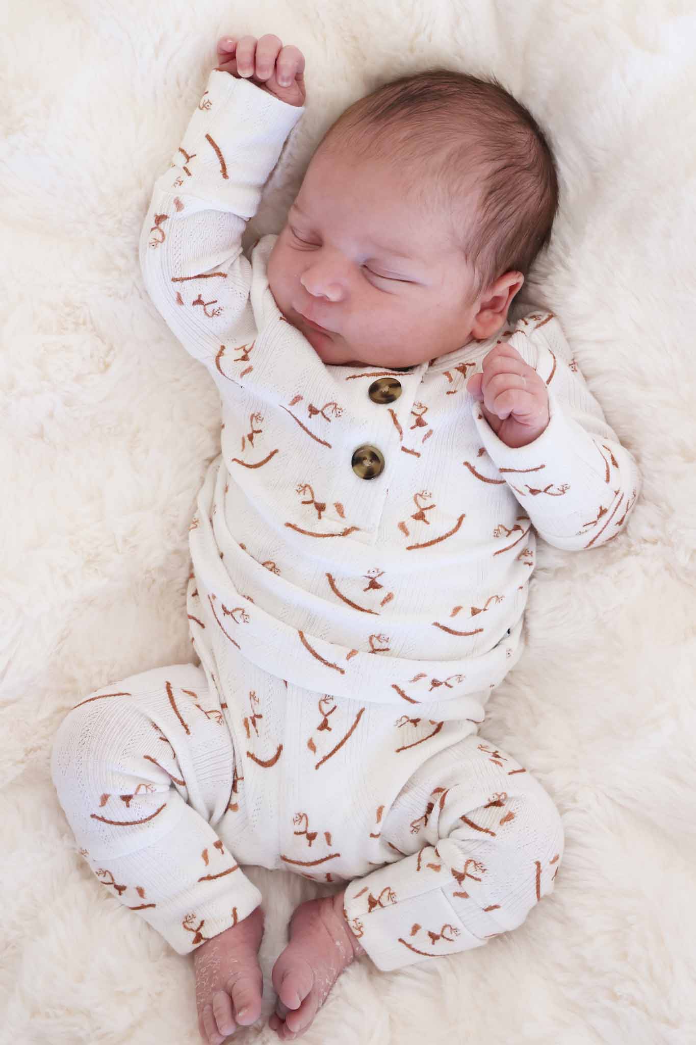 rocking horse 2pc pointelle set for baby boys