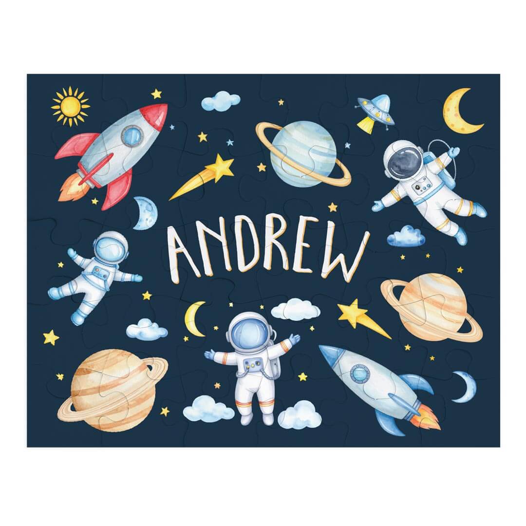 Kids Personalized 30 Piece Puzzle | Rocket Adventure
