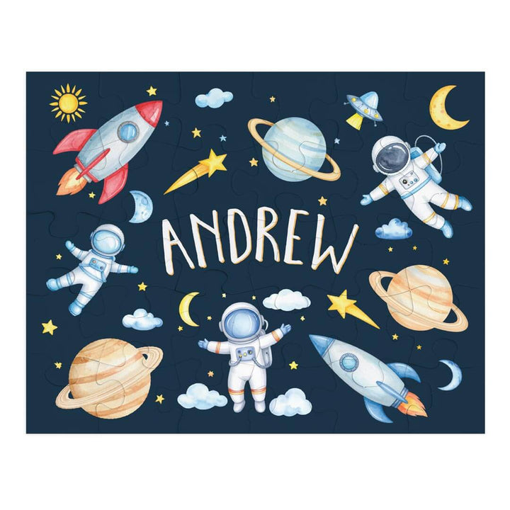 space themed personalized puzzle for kids 