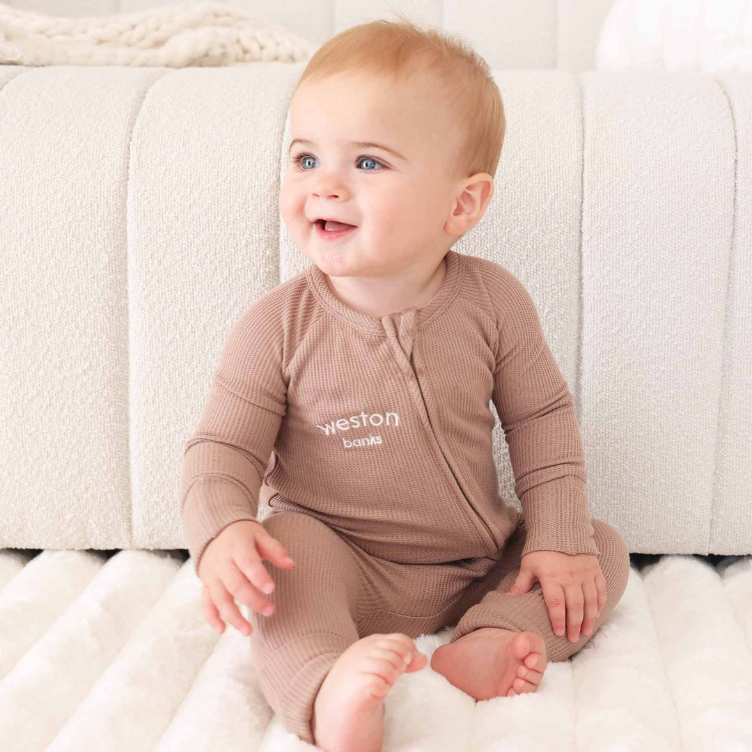 cocoa embroidered convertible zip romper 