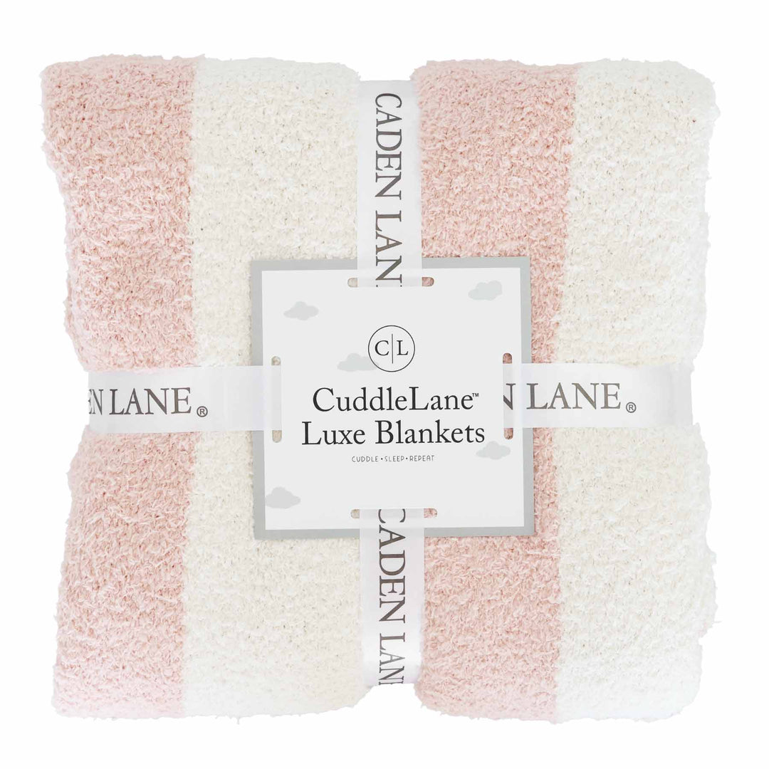 rose stripe caden lane cuddlelane luxe blanket 