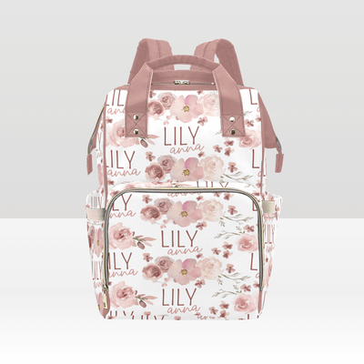 rose personalized diaper bag backpack
