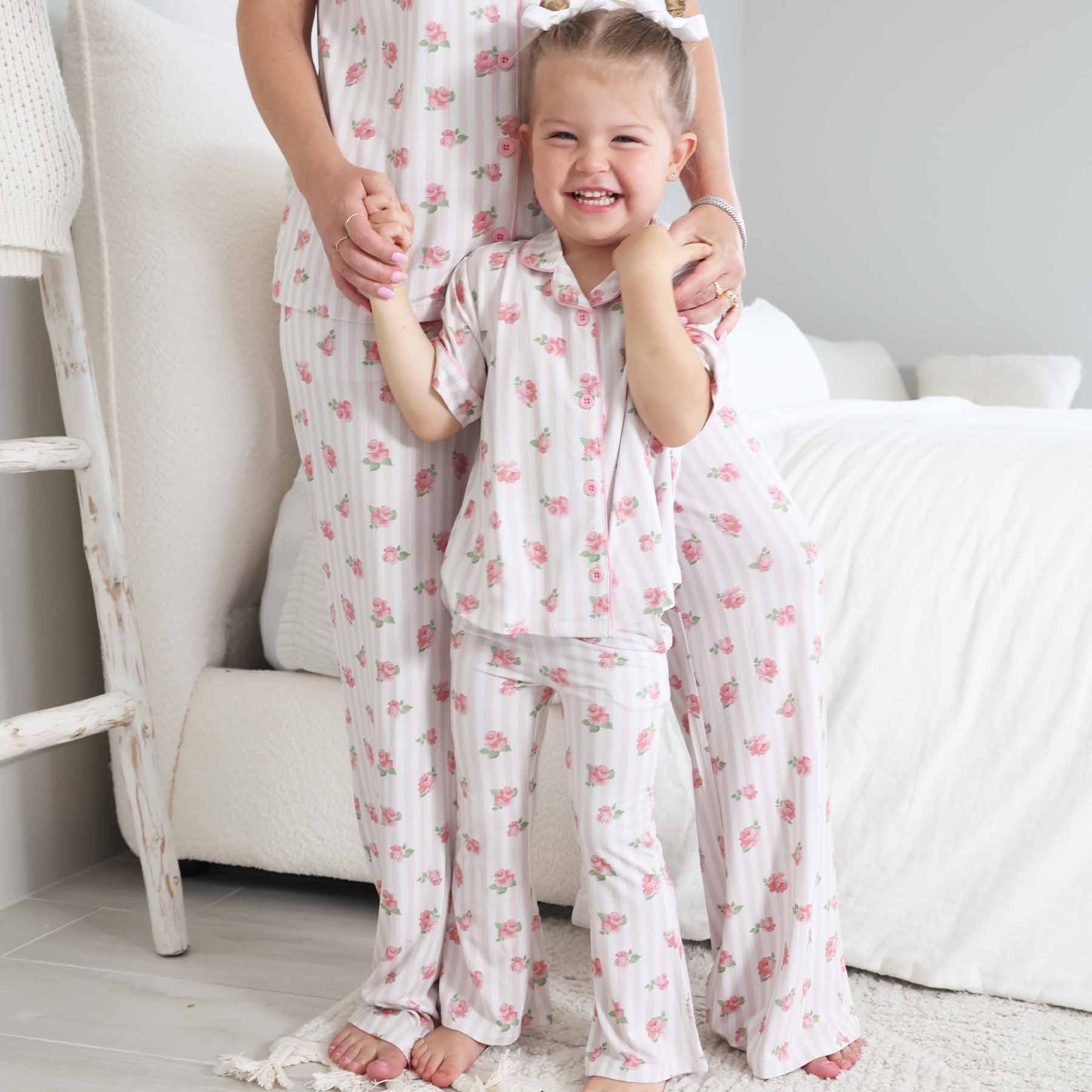 Girl's Two Piece Flare Lounge Set | Rosy & Cozy