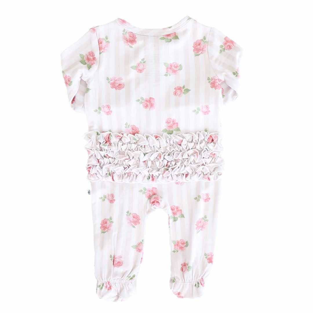 ruffle bottom footie rosy & cozy 