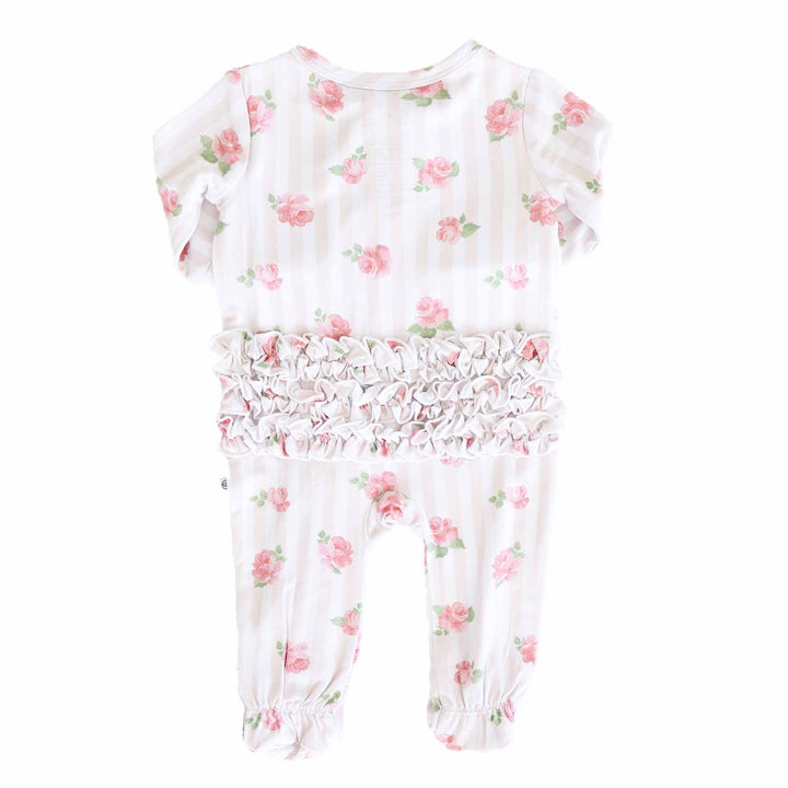ruffle bottom footie rosy & cozy 