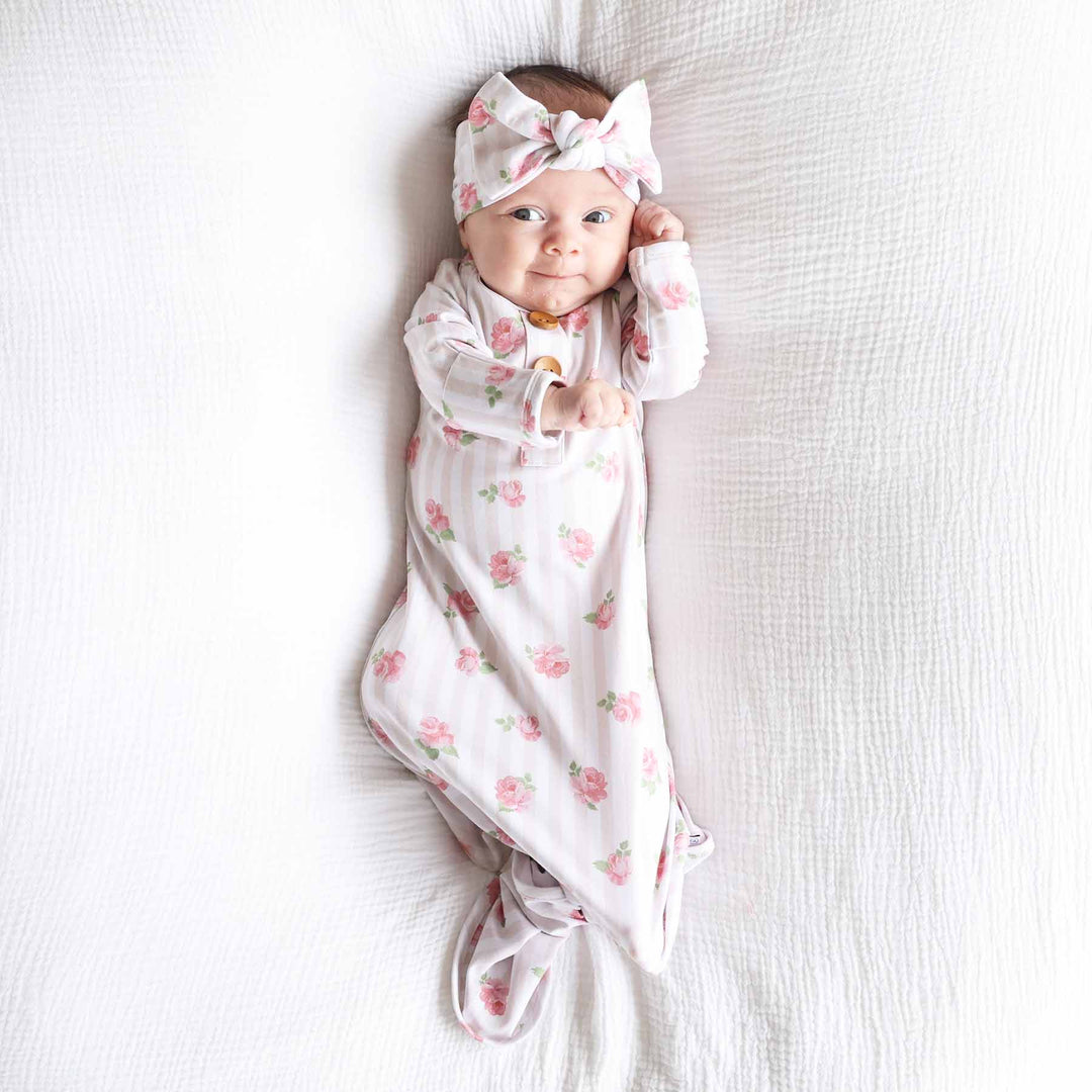 rosy & cozy knot gown for girls mommy and me 