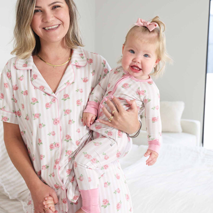 rosy & cozy mommy and me matching pajamas and lounge sets 