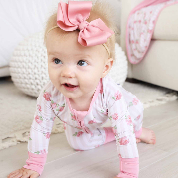 rosy and cozy convertible zip romper pajama for babies and toddlers 