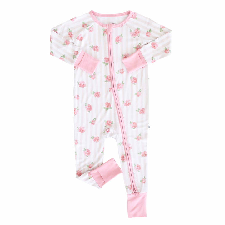 convertible zip romper pajama rosy & cozy 