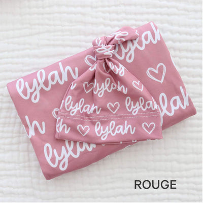 rose personalized swaddle heart