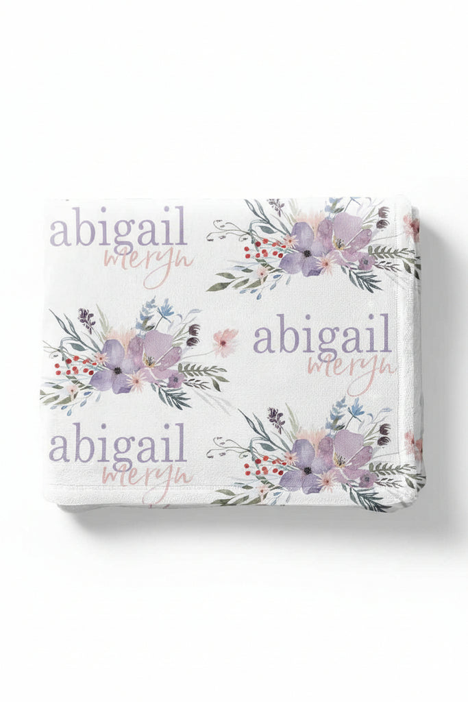 Rowans Dusty Floral Personalized Blanket