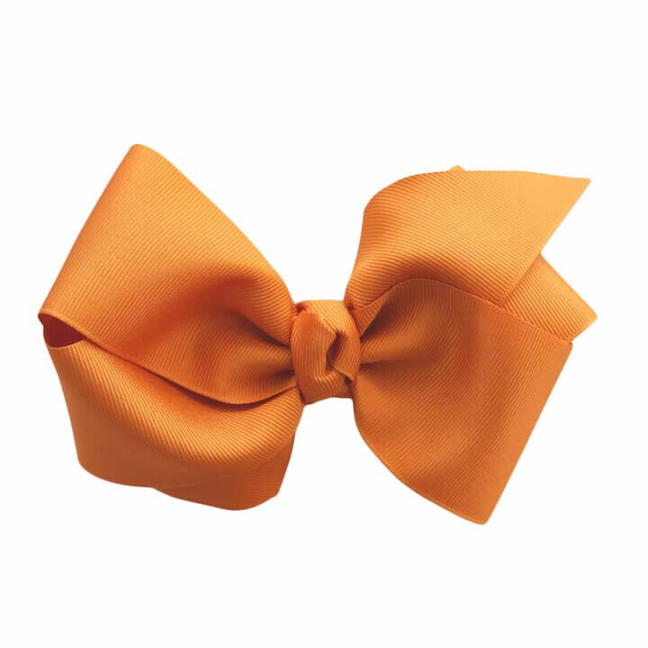 orange ribbon bow headband with clip for girls