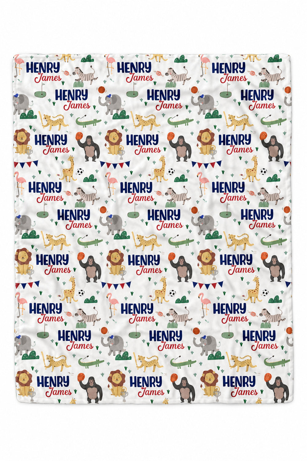 safari games personalized blanket for kids 
