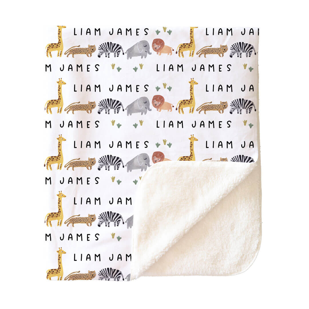 Safari Party Personalized Toddler Blanket