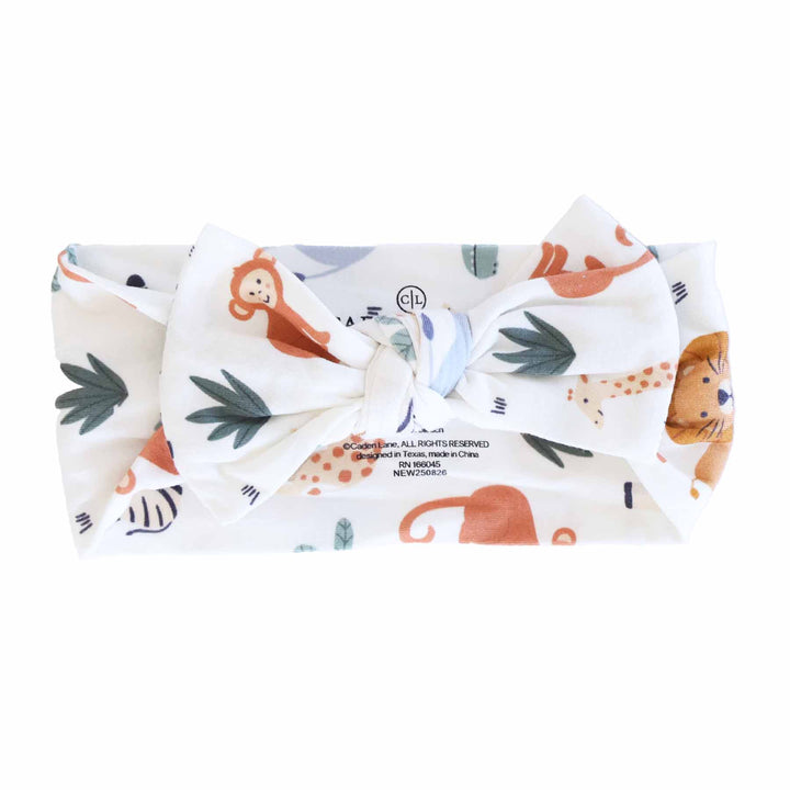 safari animal bow headwrap for babies 