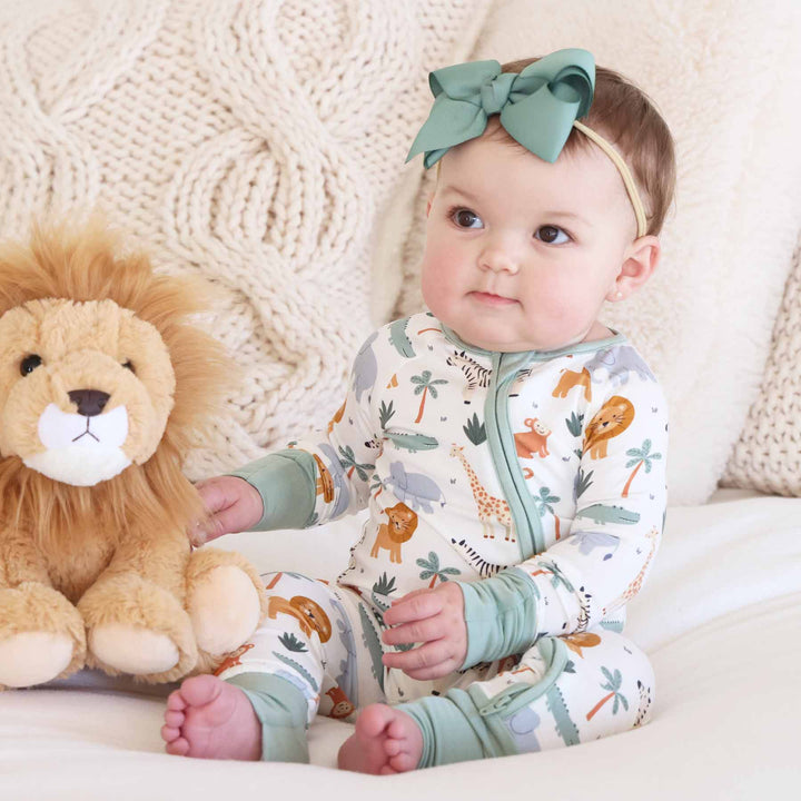 safari snuggles zip romper pj