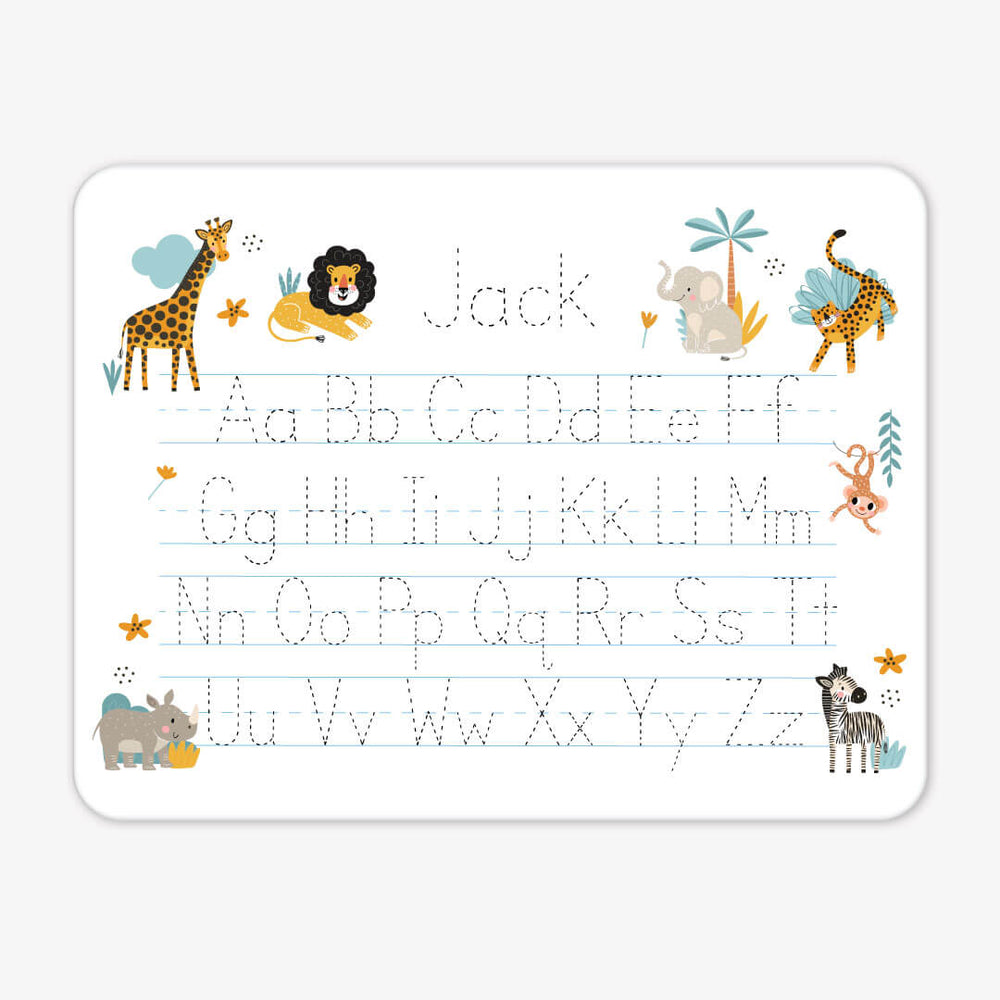 kids personalized whiteboard safari themed 