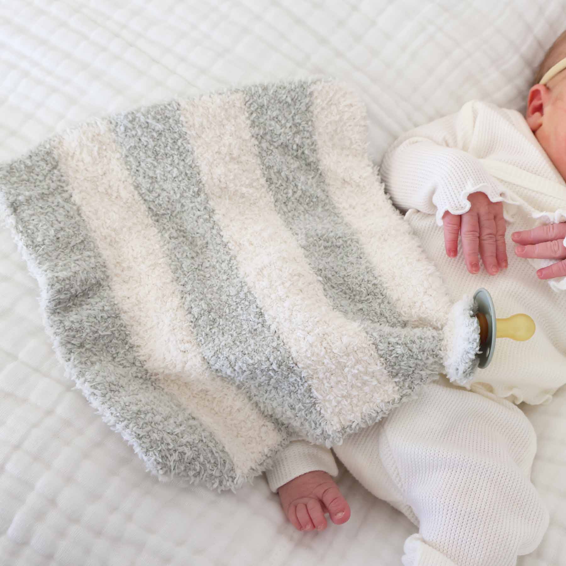 CuddleLane™ Luxe Lovey | Sage Stripe