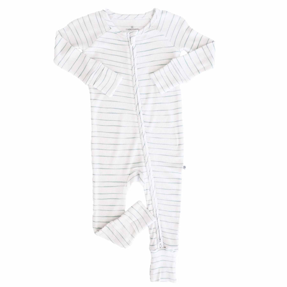 baby convertible zip romper sage's stripes 