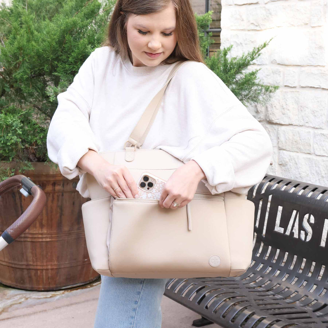 Lane Convertible Diaper Bag Tote | Sand