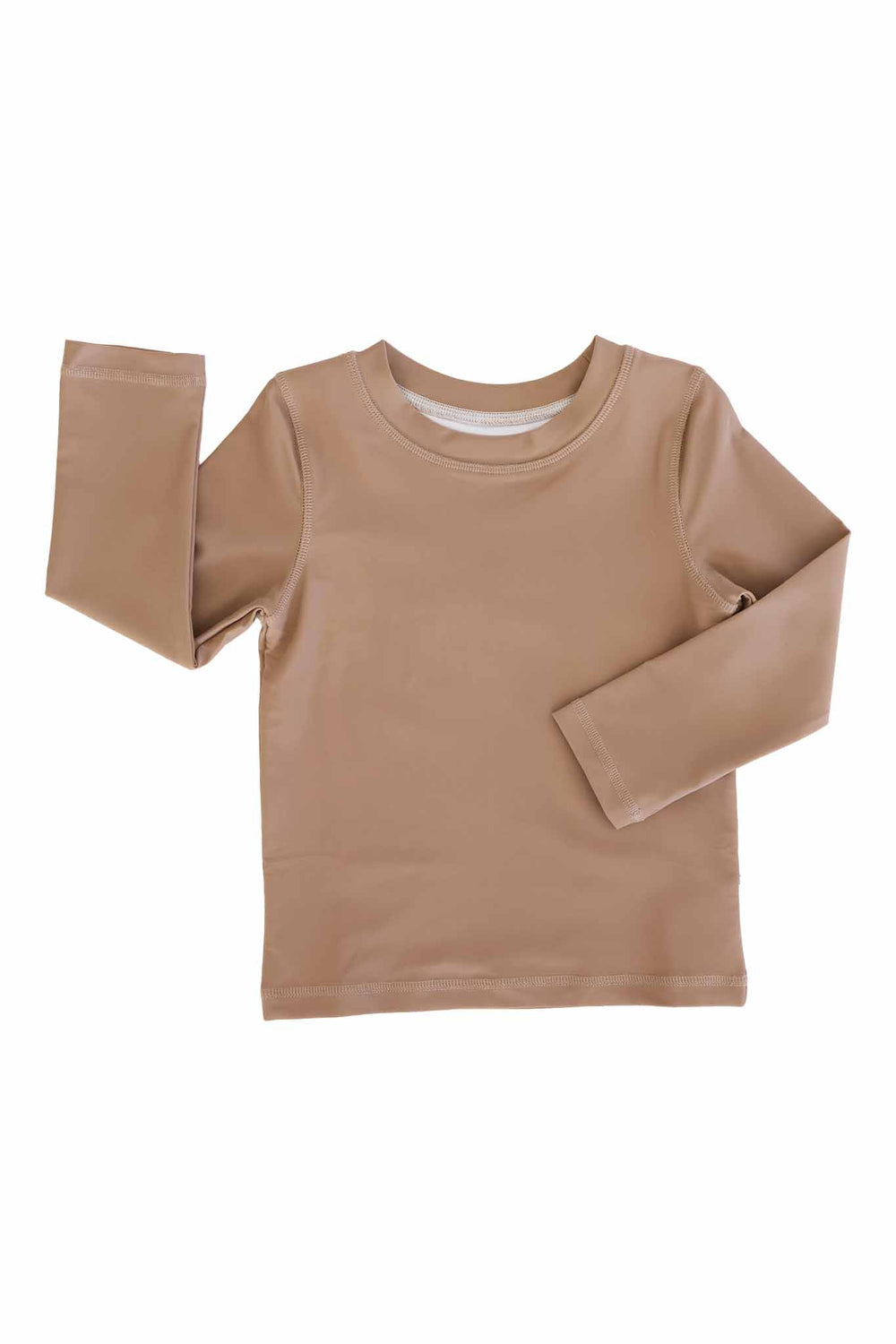 medium brown long sleeve rash guard shirt for boys 