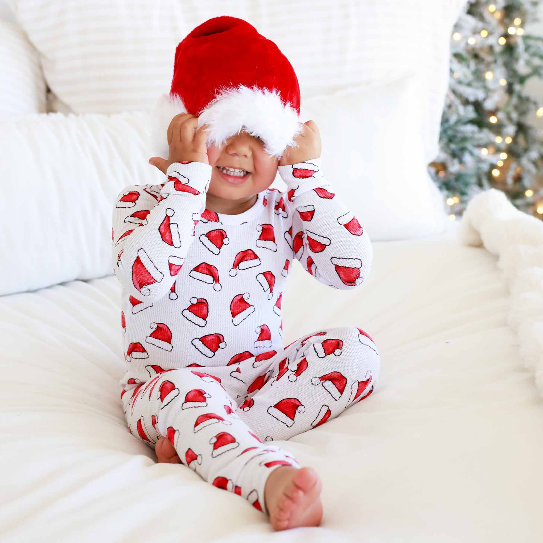 Santa Baby Bamboo Waffle Two Piece Pajama Set