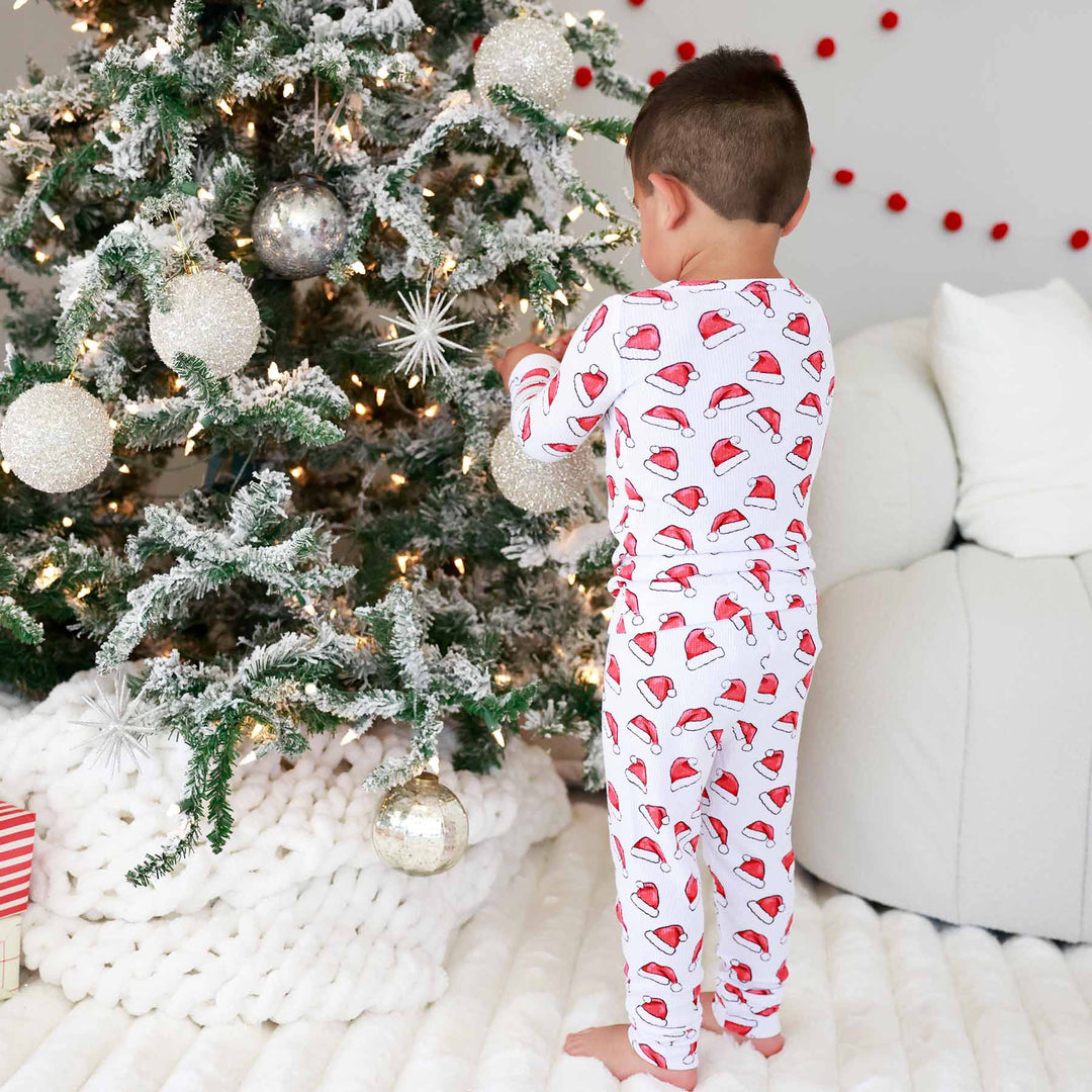 santa baby two piece santa hat pajama set christmas 