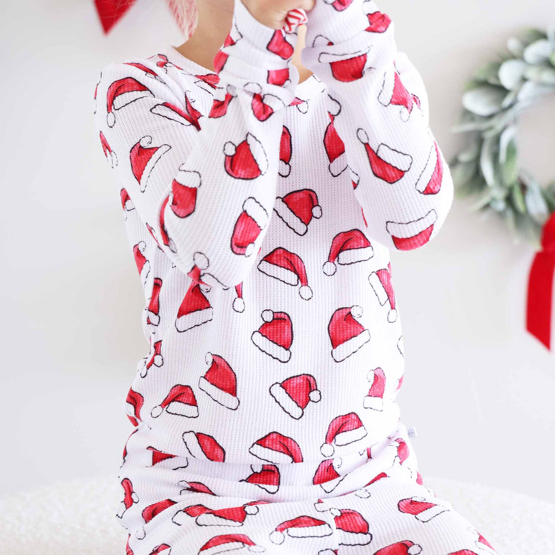 Santa Baby Bamboo Waffle Two Piece Pajama Set