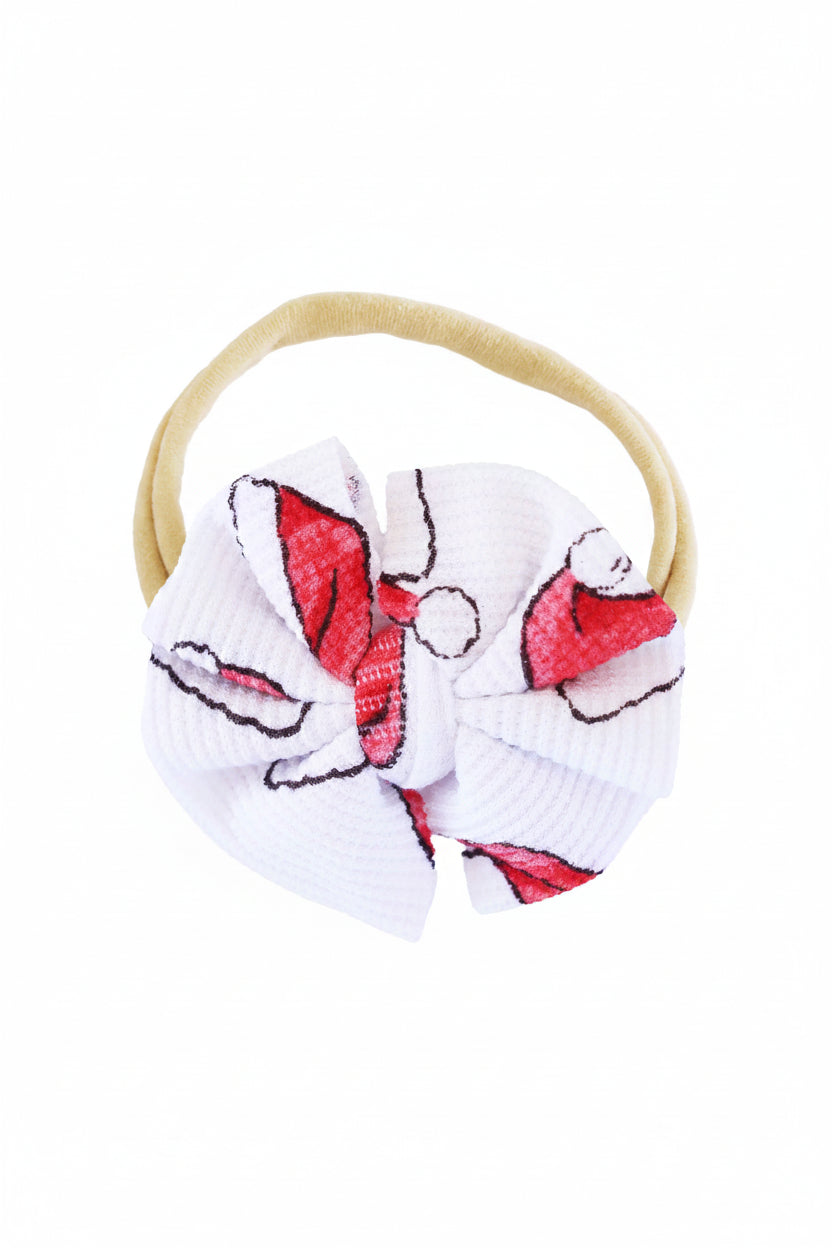 Christmas Bamboo Waffle Bow Headband | Santa Baby