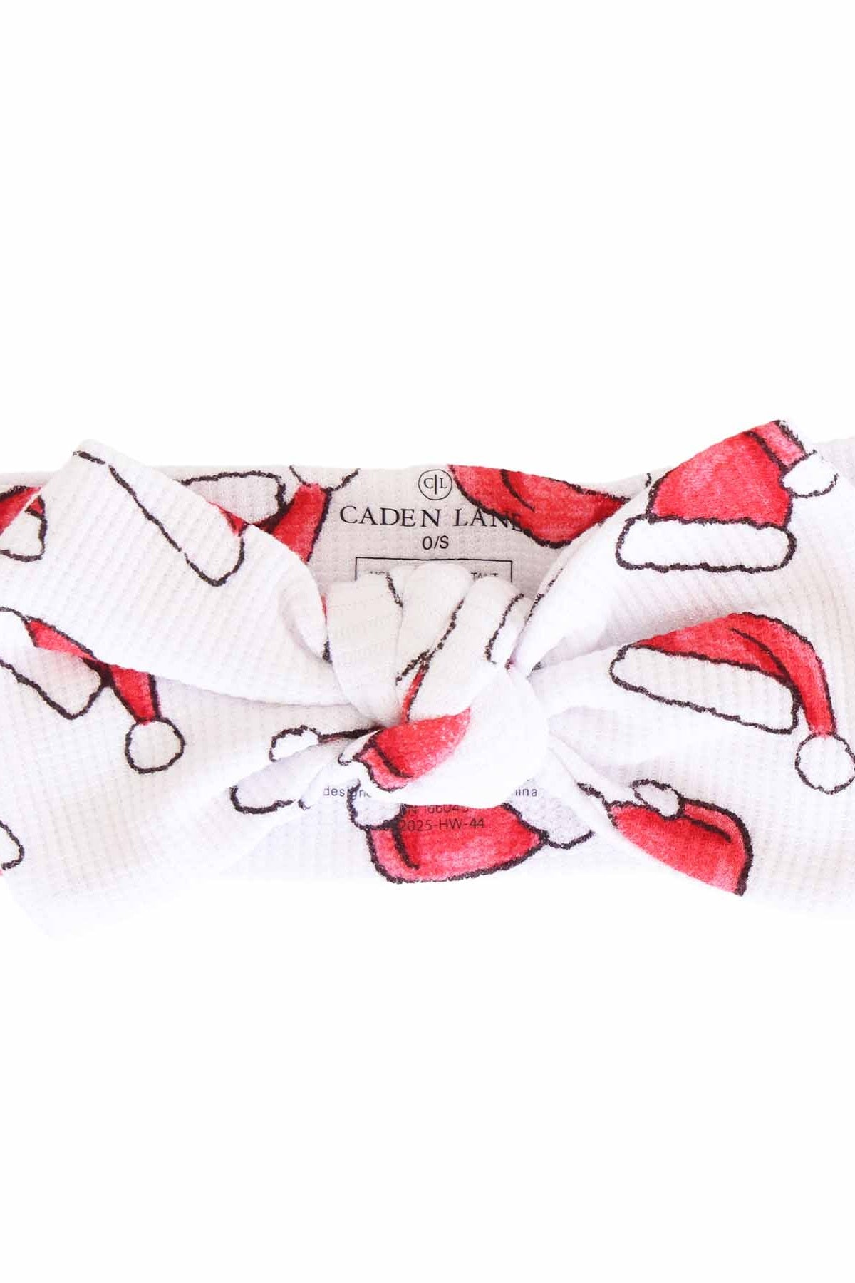 Christmas Bamboo Waffle Knit Large Bow Headwrap | Santa Baby