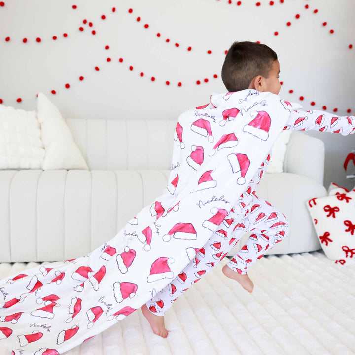 santa baby personalized blanket with matching pajamas 