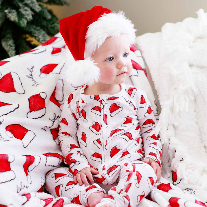 santa baby convertible zip romper pajama for baby and toddler girls 