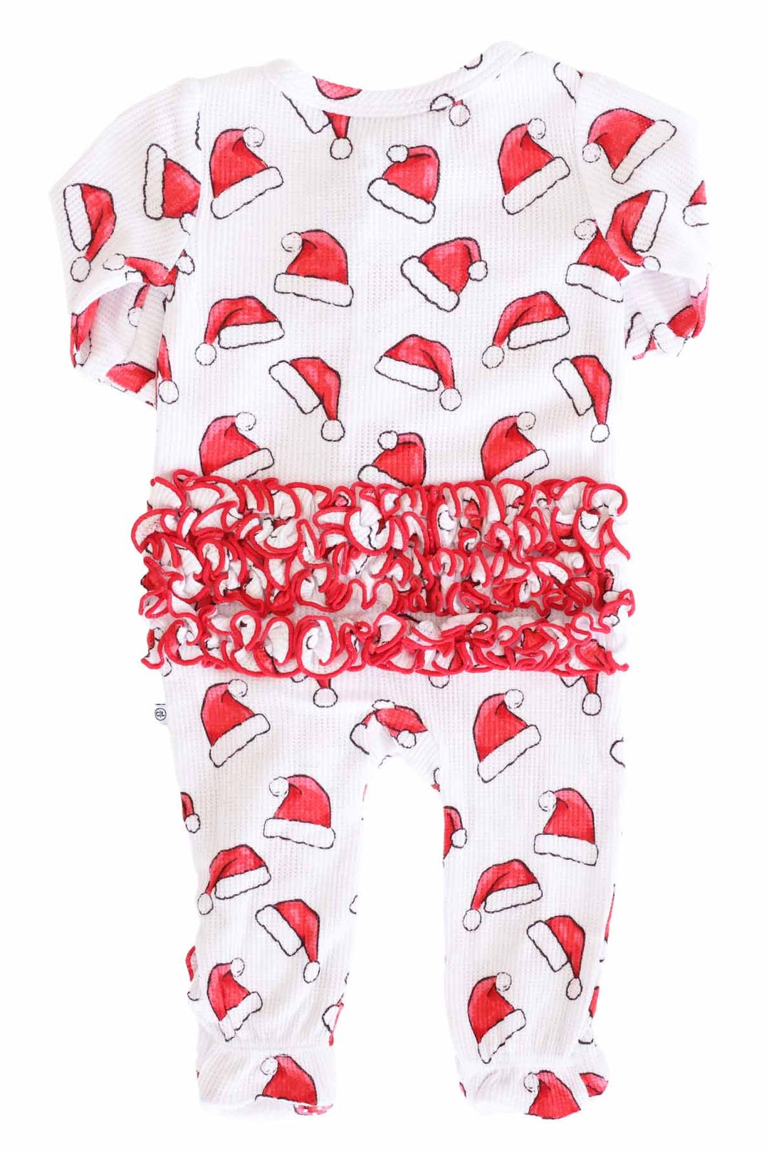 Caden Lane Santa hat print ruffle footie 