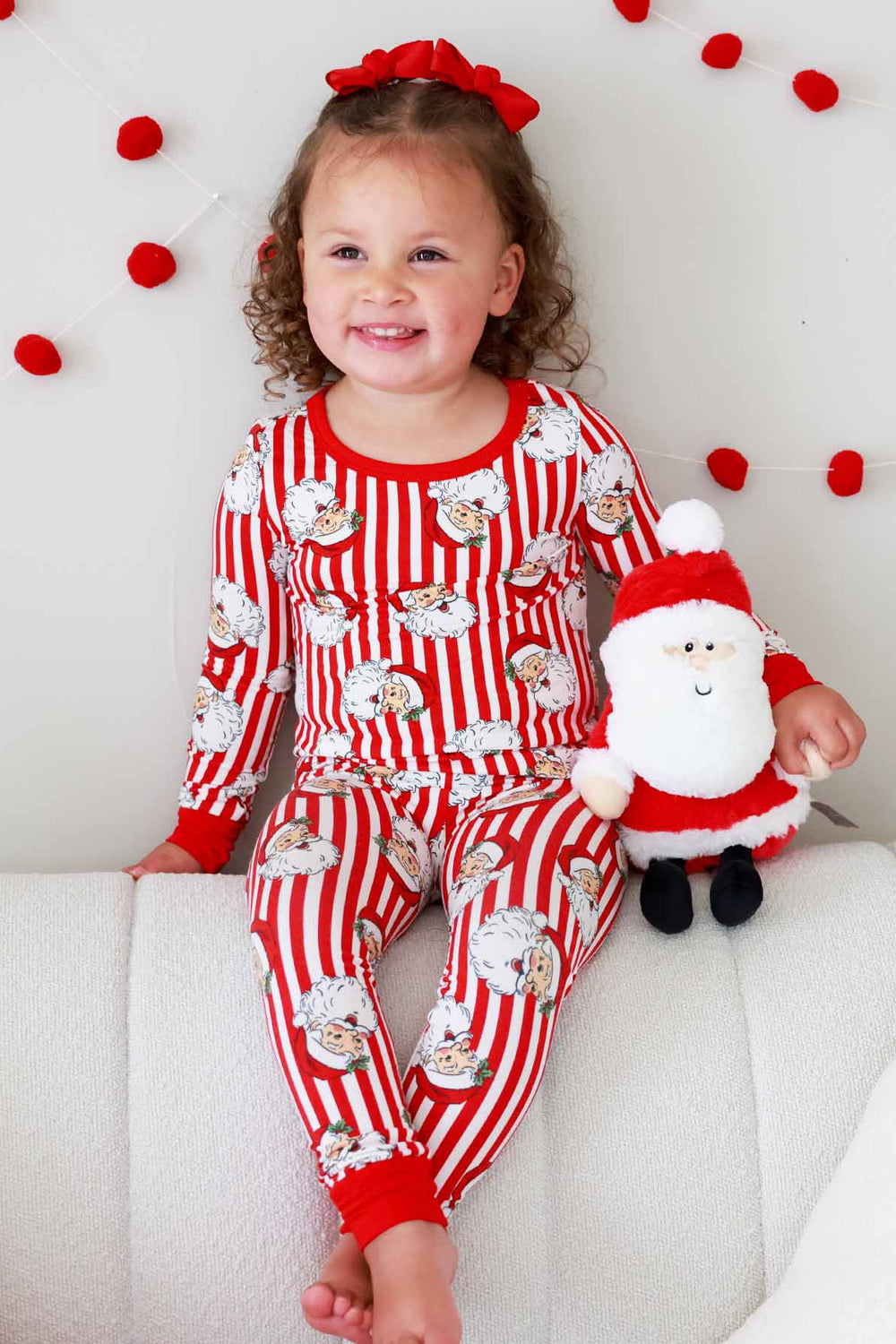 kids two piece pajama set santa claus lane 