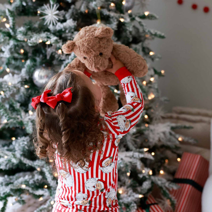 santa claus lane two piece pajama set gender neutral christmas kids pajamas 