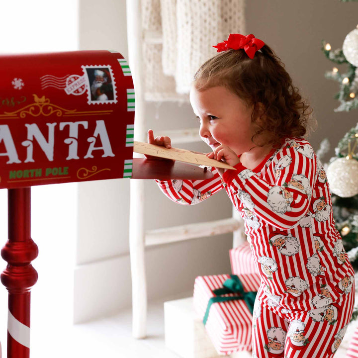 santa claus lane two piece  pajama set for kids 