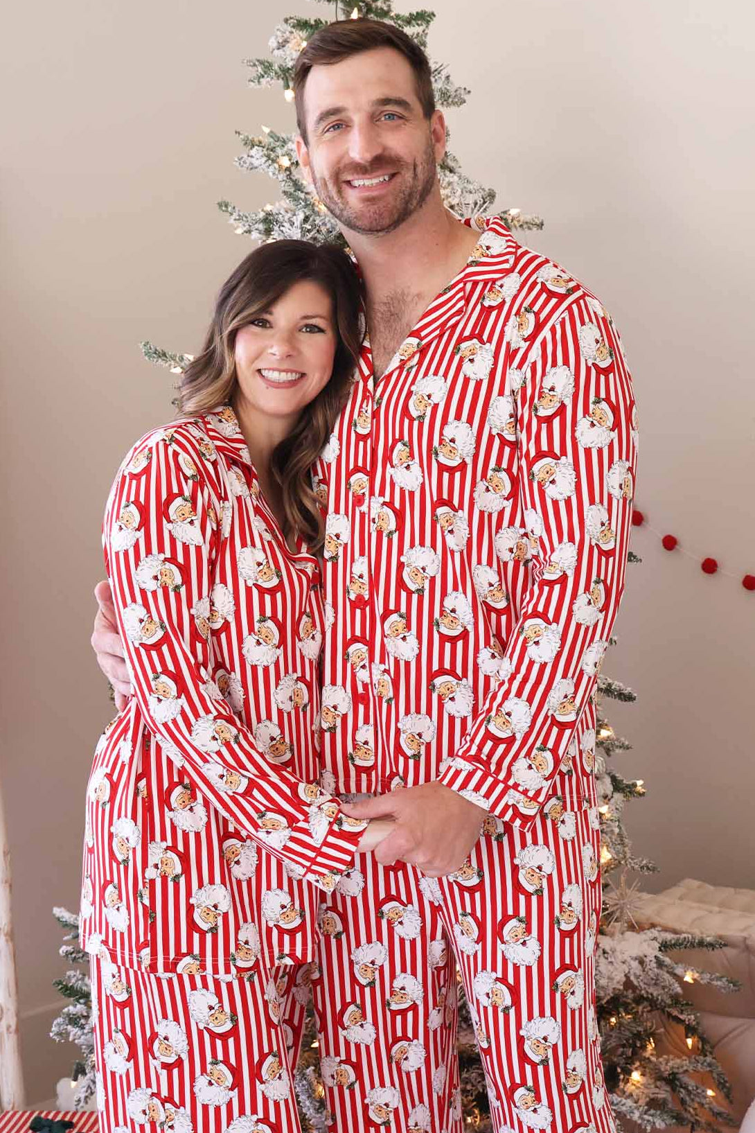Adult Christmas Two-Piece Bamboo Pajama Set | Santa Claus Lane