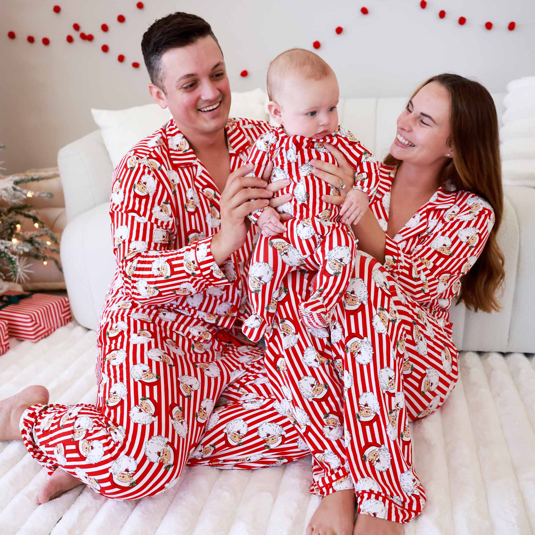santa claus lane two piece lounge pajama set for adults