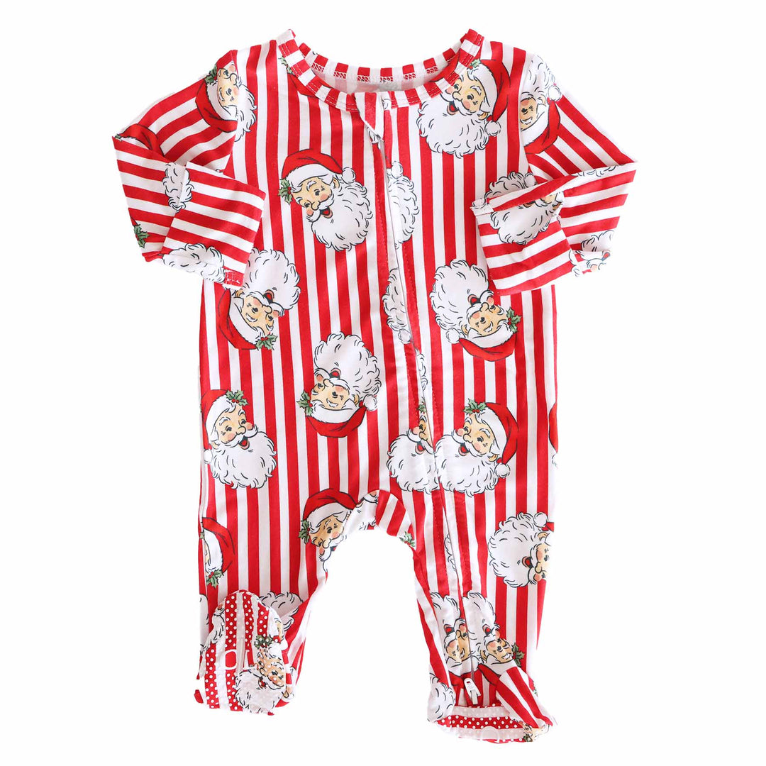 santa claus lane baby zipper footie bamboo viscose 