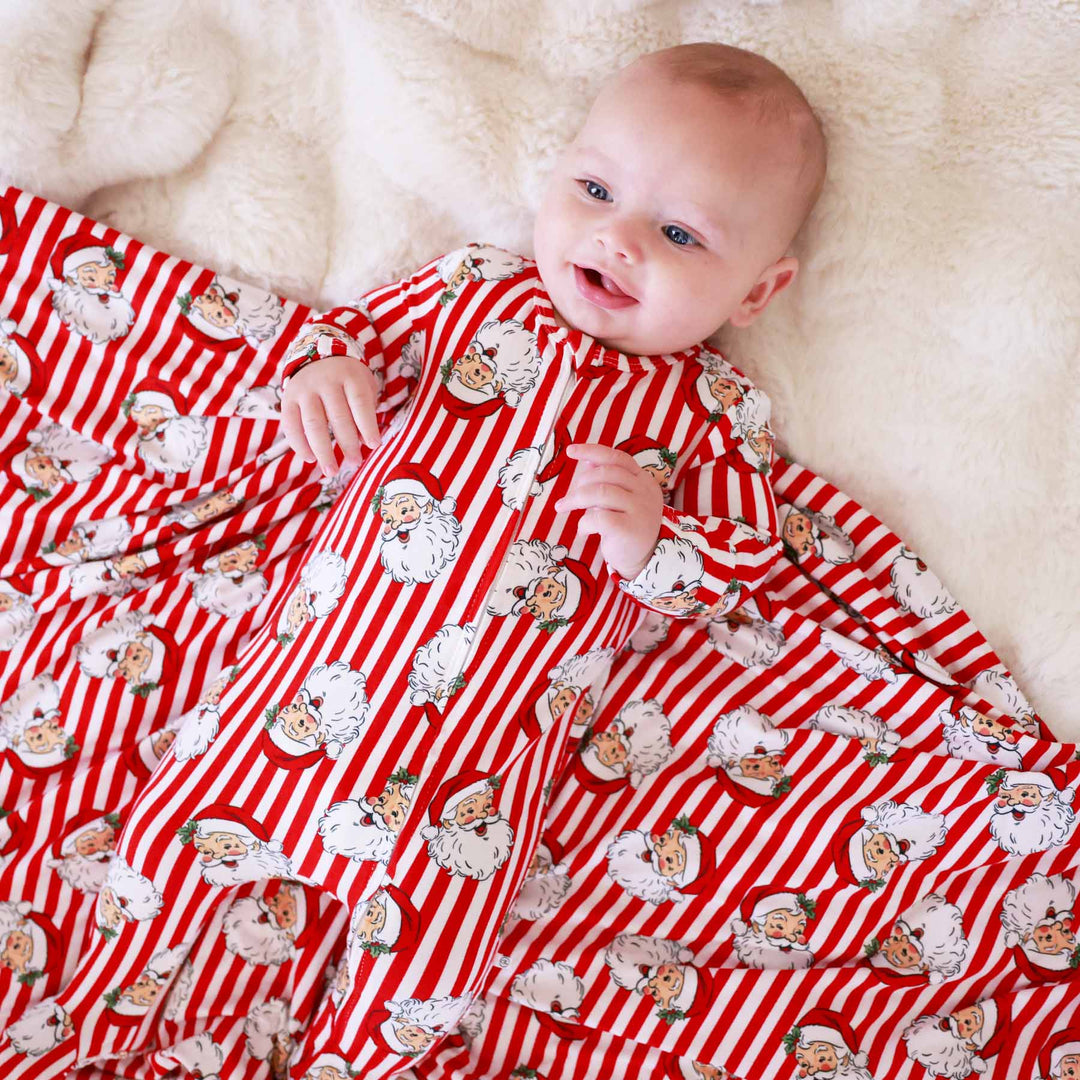 santa claus lane baby zipper footie