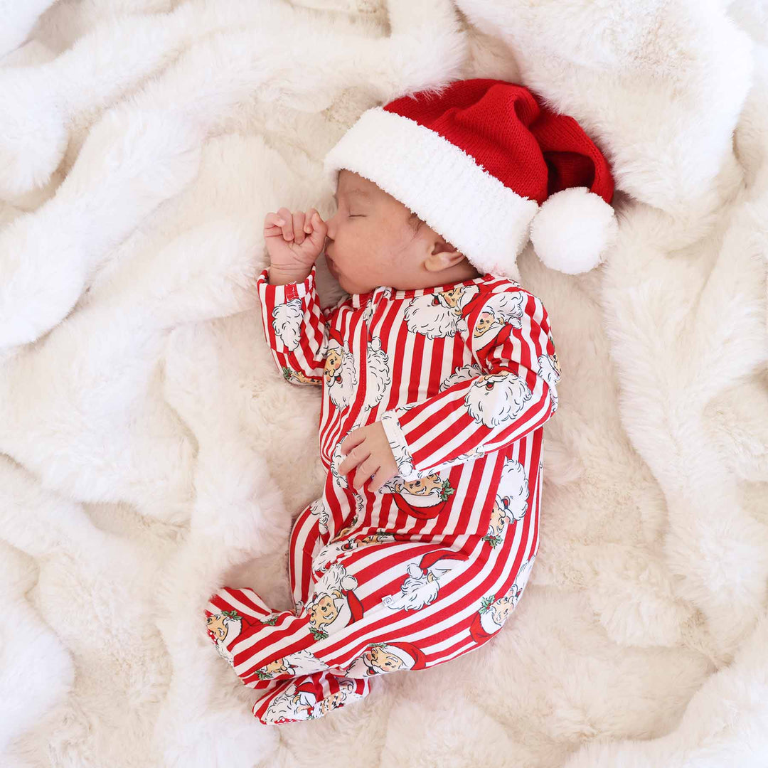 santa claus lane baby zipper footie bamboo viscose 