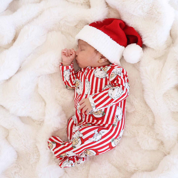 santa claus lane baby zipper footie bamboo viscose 