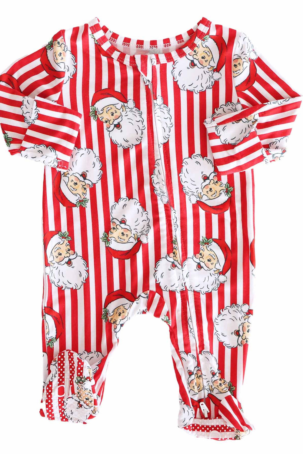 Caden Lane red and white stripped santa claus lane footie