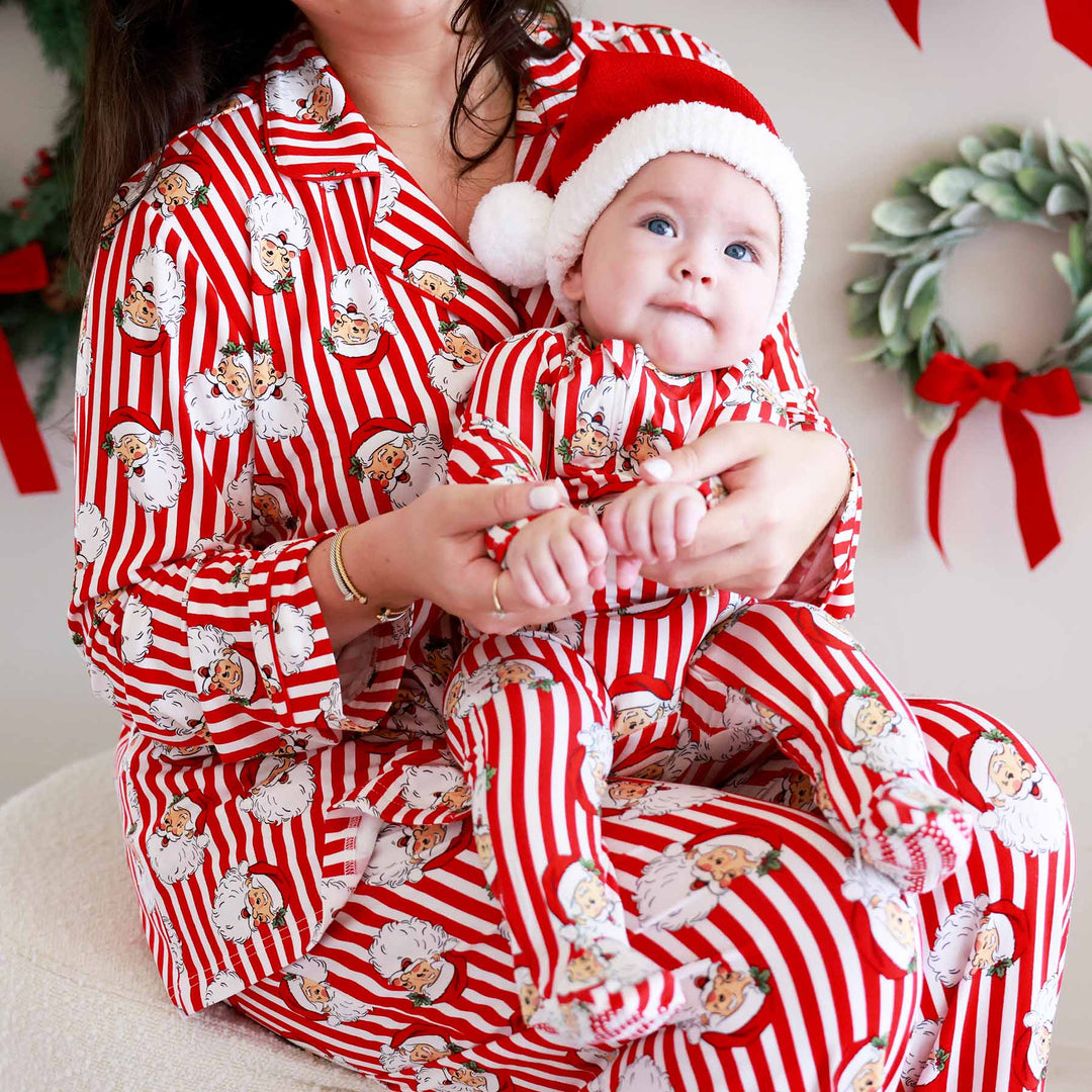 santa claus lane baby zipper footie 