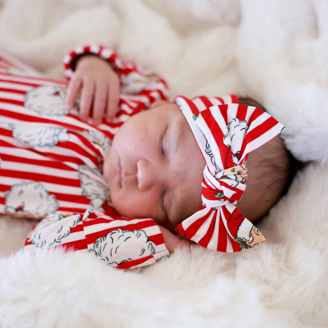 baby christmas bow headwrap santa claus lane 