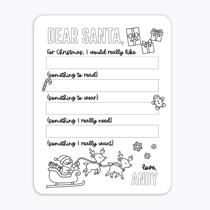 dear santa personalized whiteboard for kids 