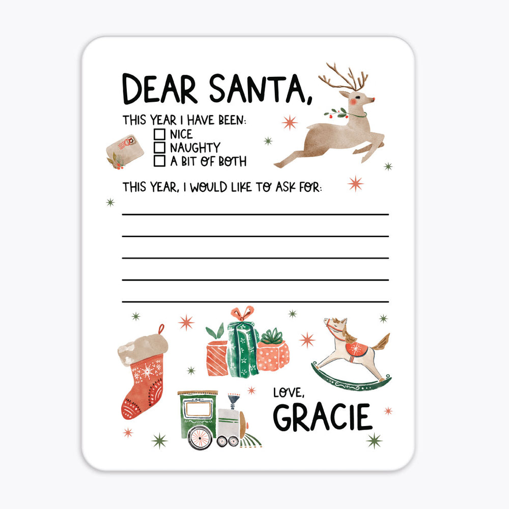 santa's wishlist personalized whiteboard for kids