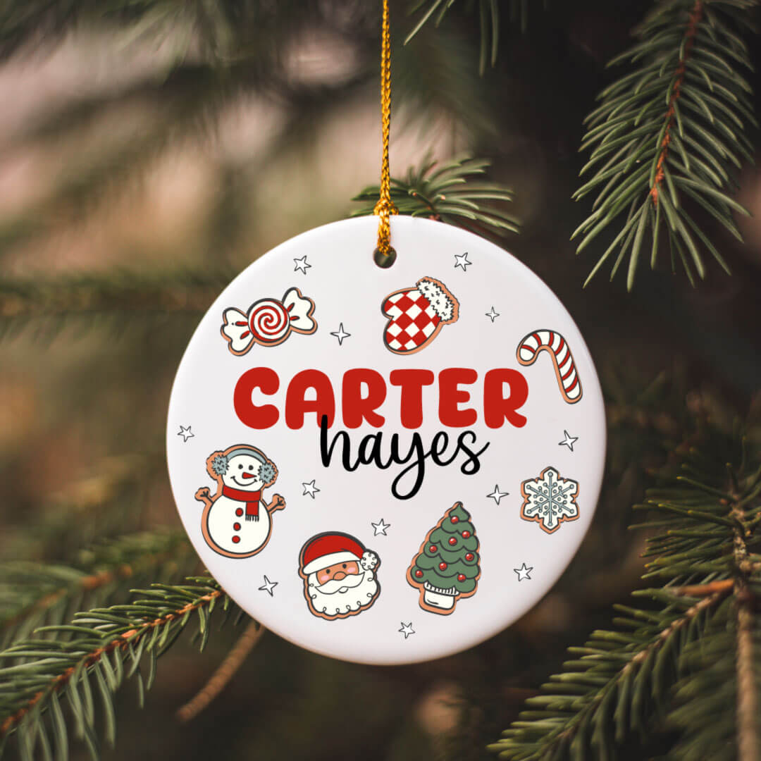 santa's cookies personalized christmas ornament 